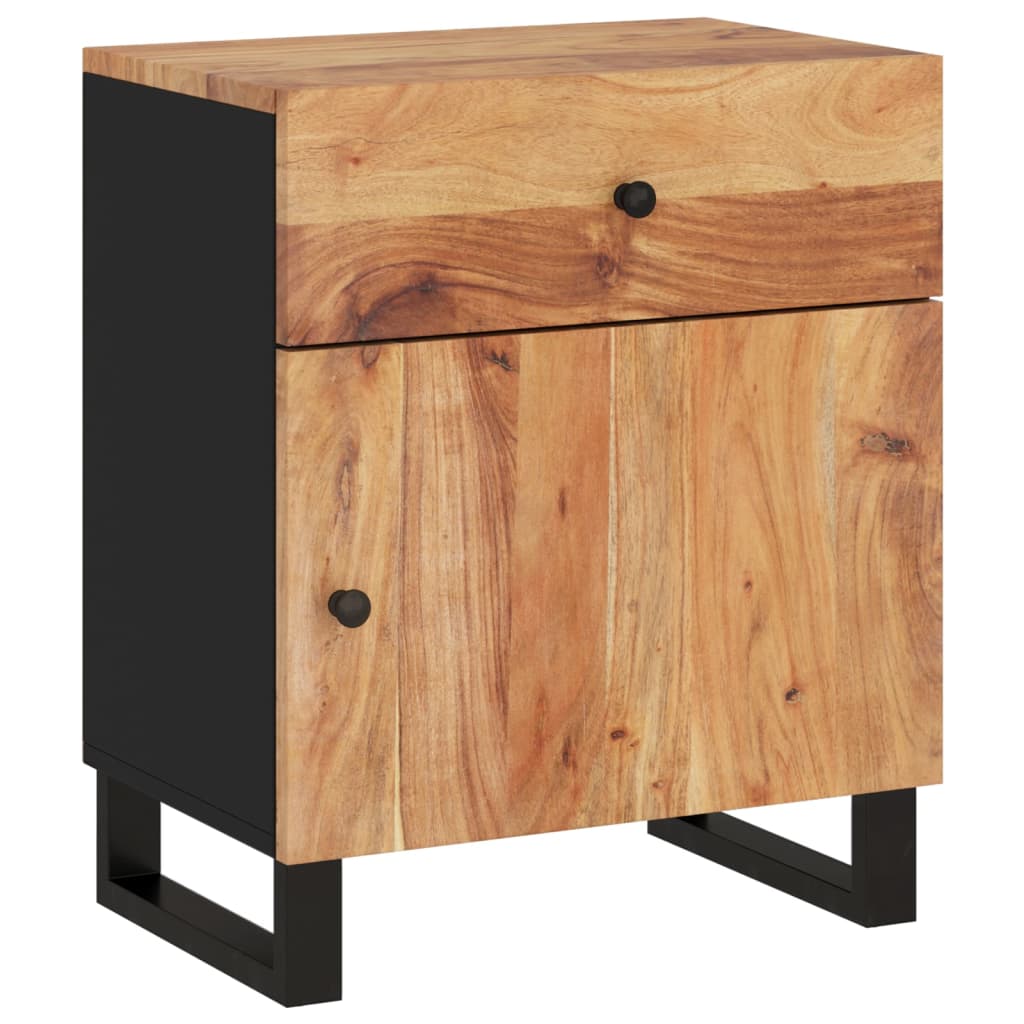 vidaXL Bedside Cabinet 19.7"x13"x23.6" Solid Wood Acacia&Engineered Wood