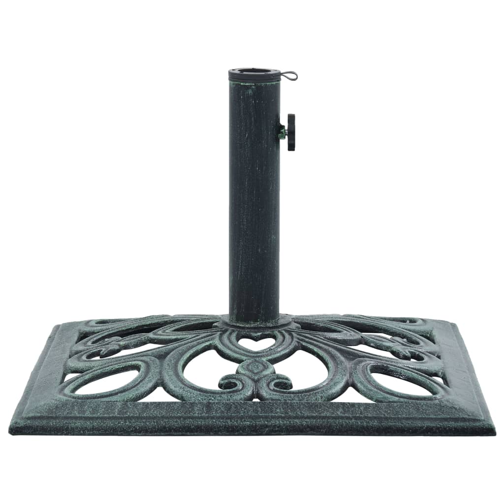 vidaXL Umbrella Base Green 26.5 lbs 19.3" Cast Iron