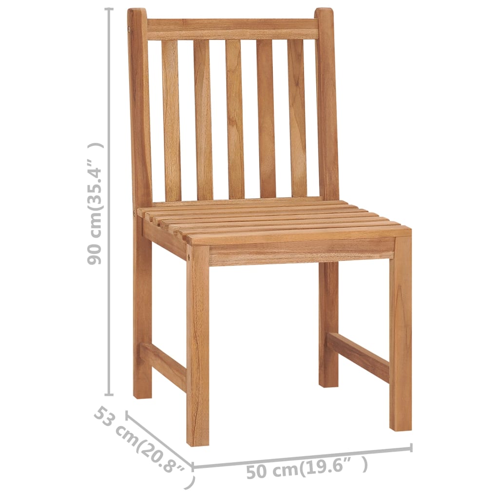 vidaXL Patio Chairs 6 pcs with Cushions Solid Teak Wood