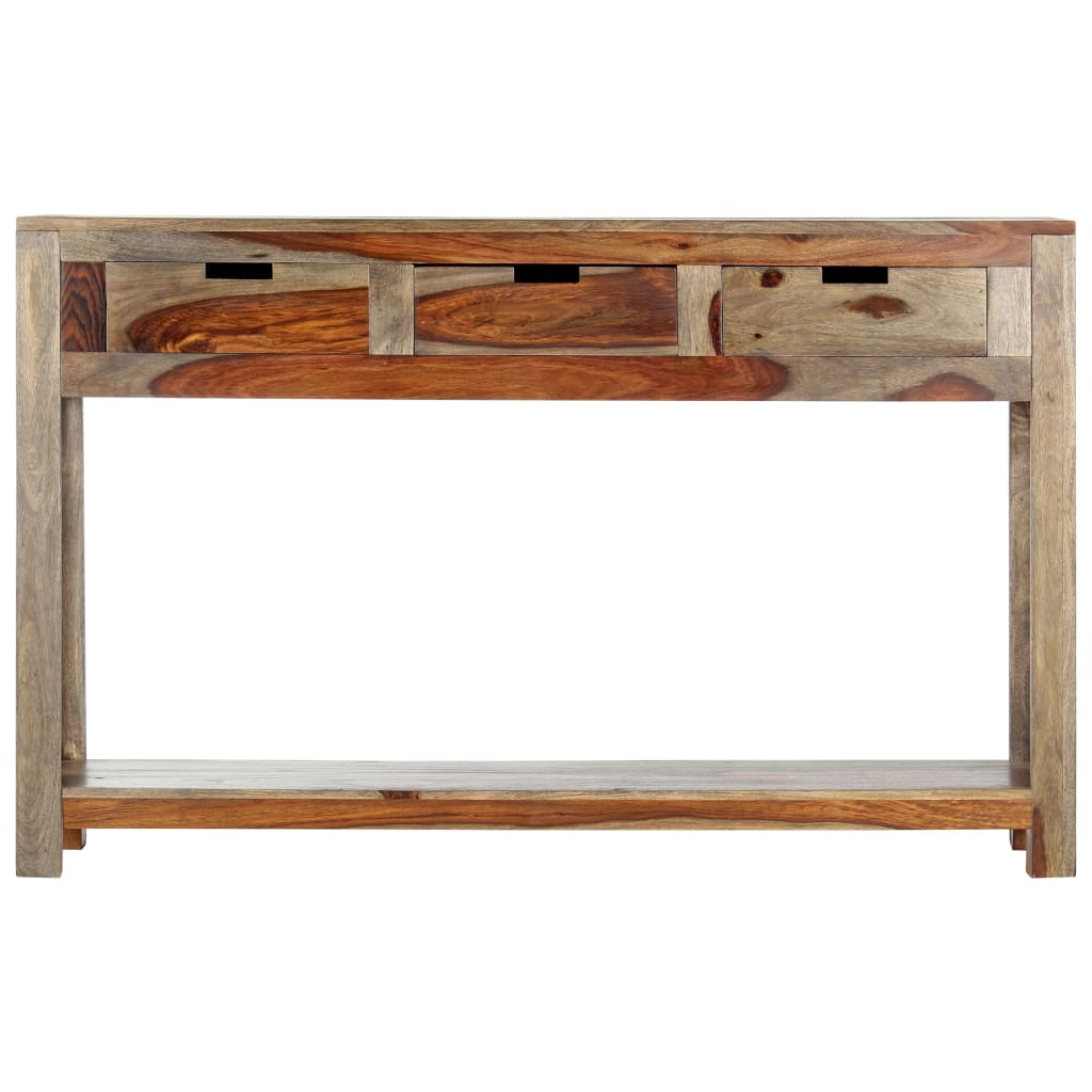 vidaXL Console Table with 3 Drawers 47.2"x11.8"x29.5" Solid Sheesham Wood