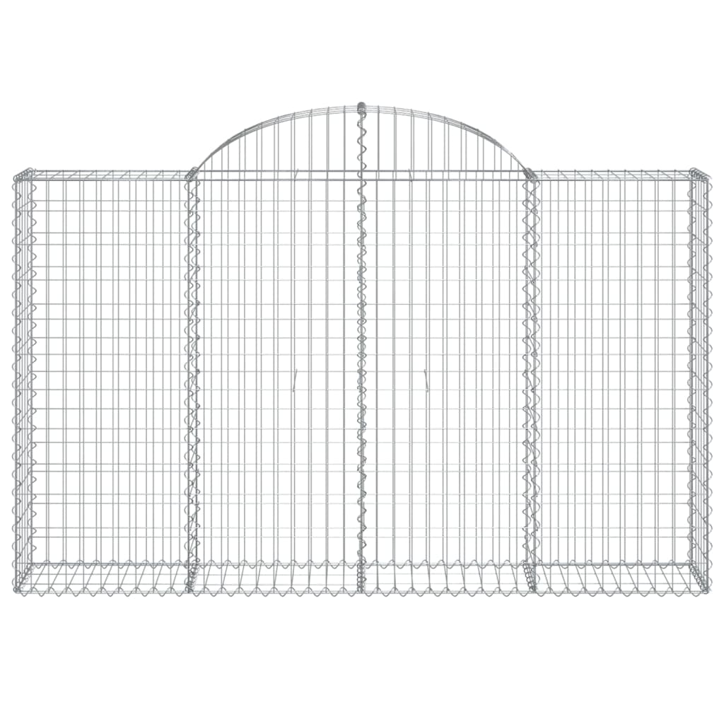 vidaXL Arched Gabion Baskets 2 pcs 78.7"x11.8"x47.2"/55.1" Galvanized Iron