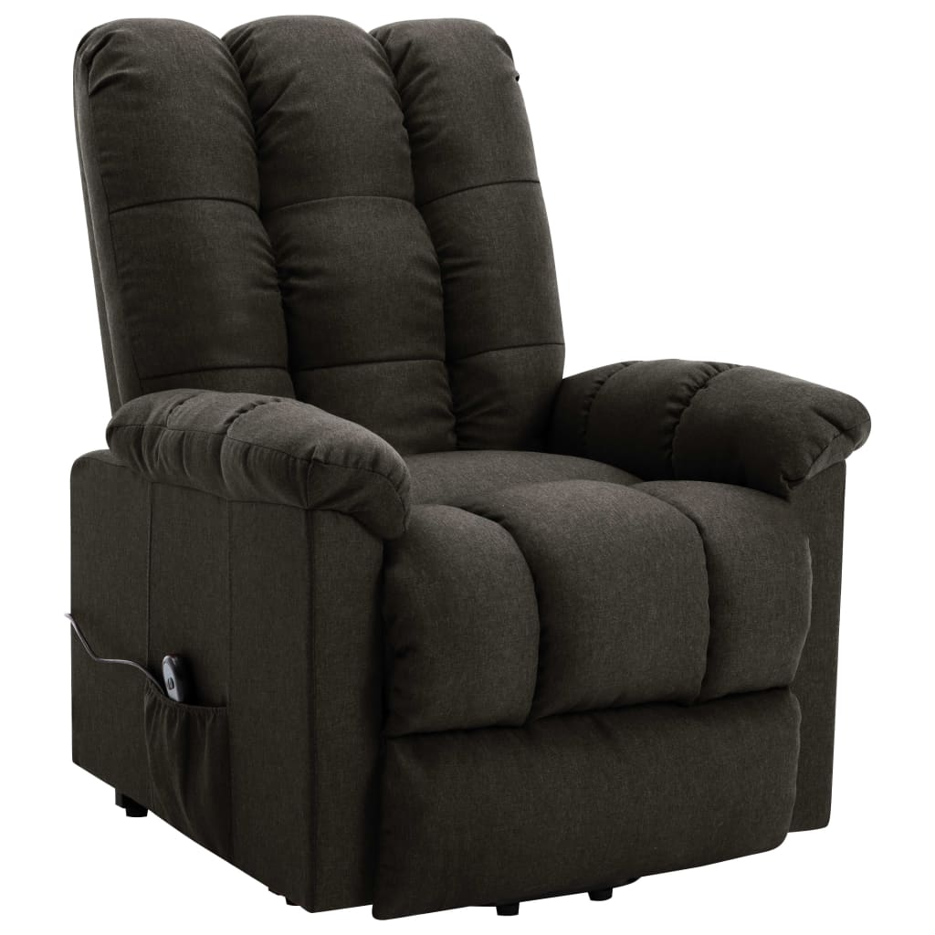 vidaXL Power Lift Recliner Brown Fabric