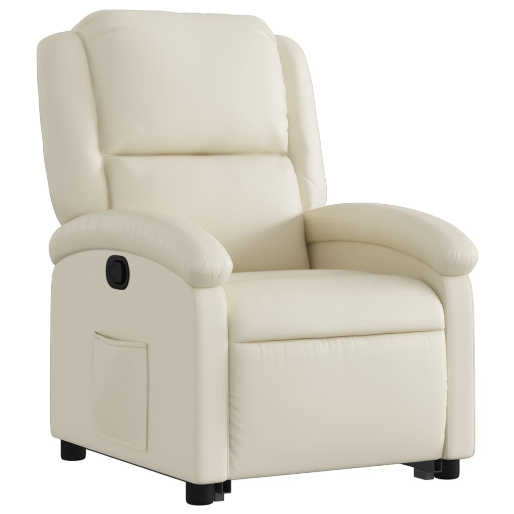 vidaXL Stand up Recliner Chair Cream Faux Leather