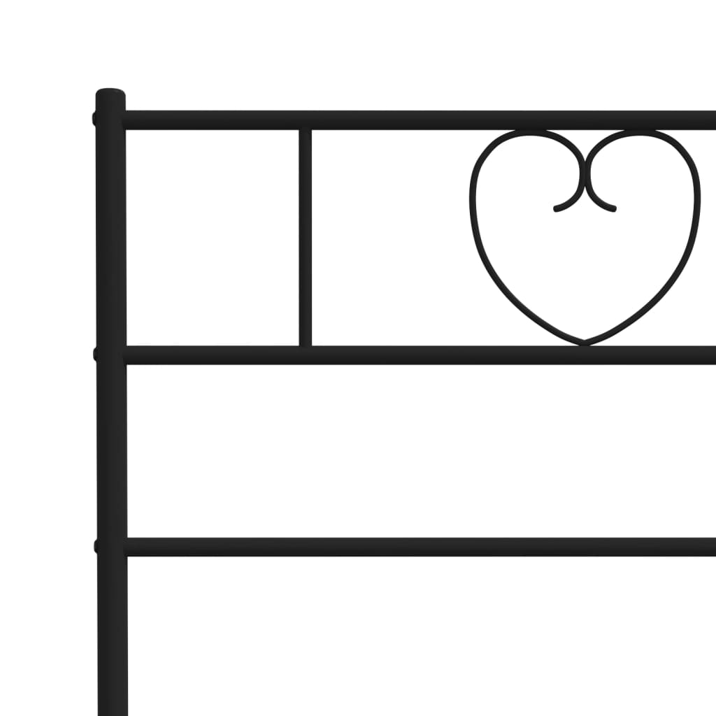 vidaXL Metal Bed Frame with Headboard and Footboard Black 59.1"x78.7"