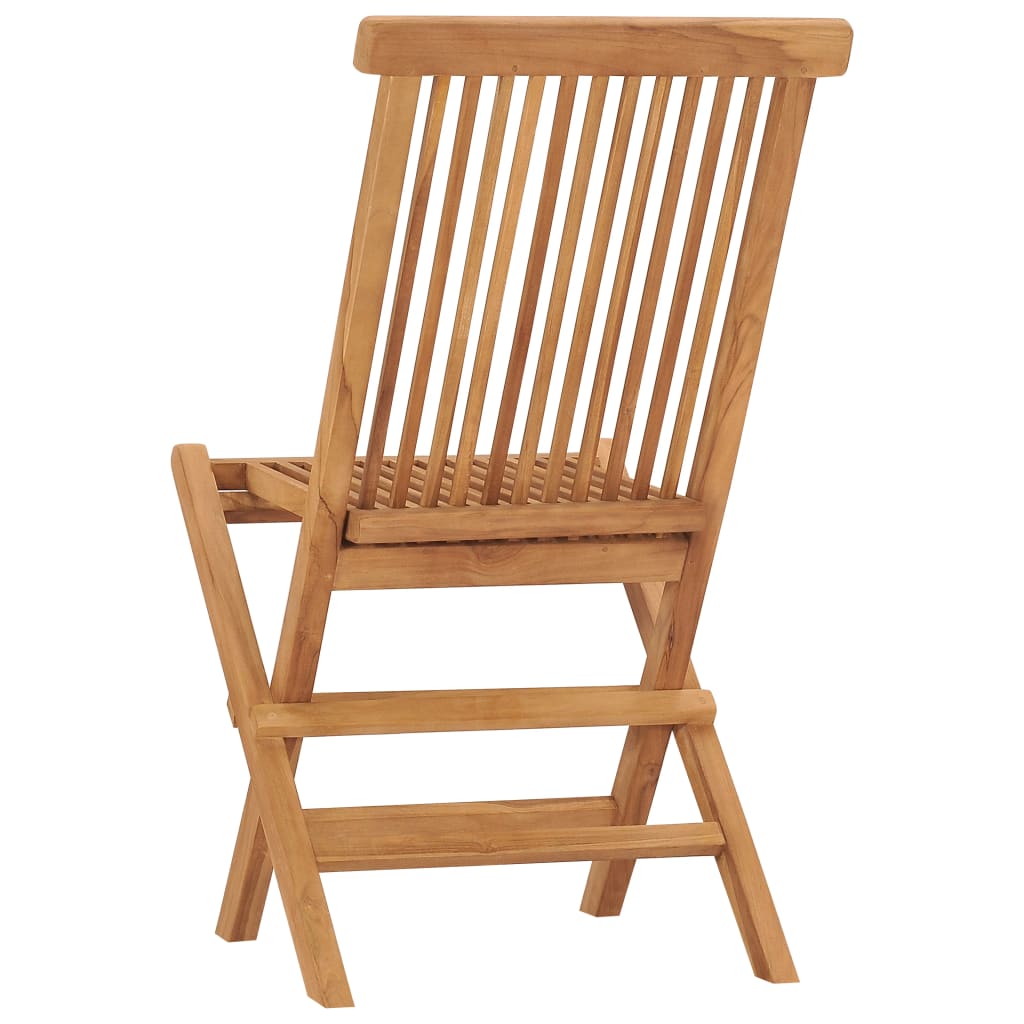 vidaXL Folding Patio Chairs 8 pcs Solid Teak Wood