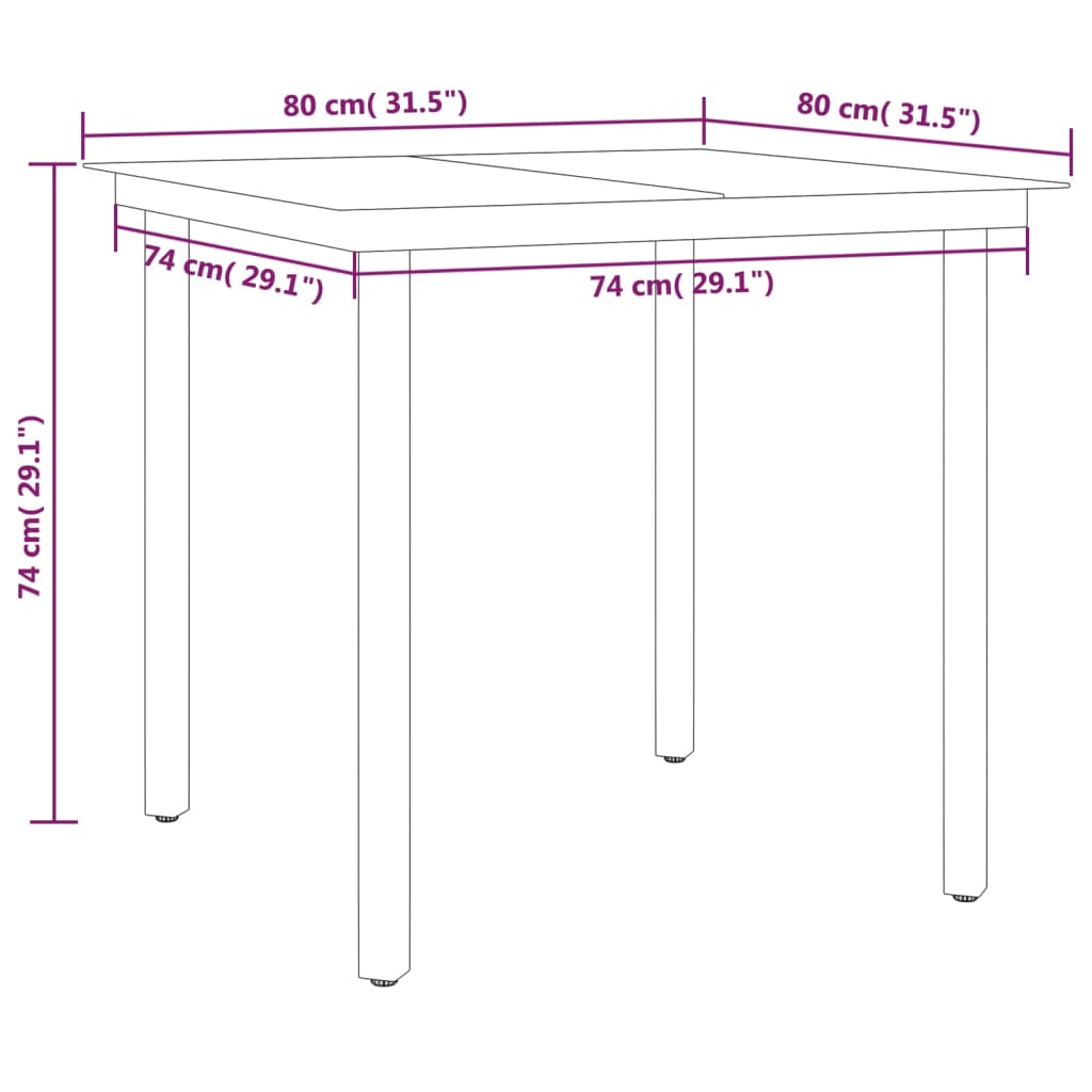 vidaXL 3 Piece Patio Dining Set Black