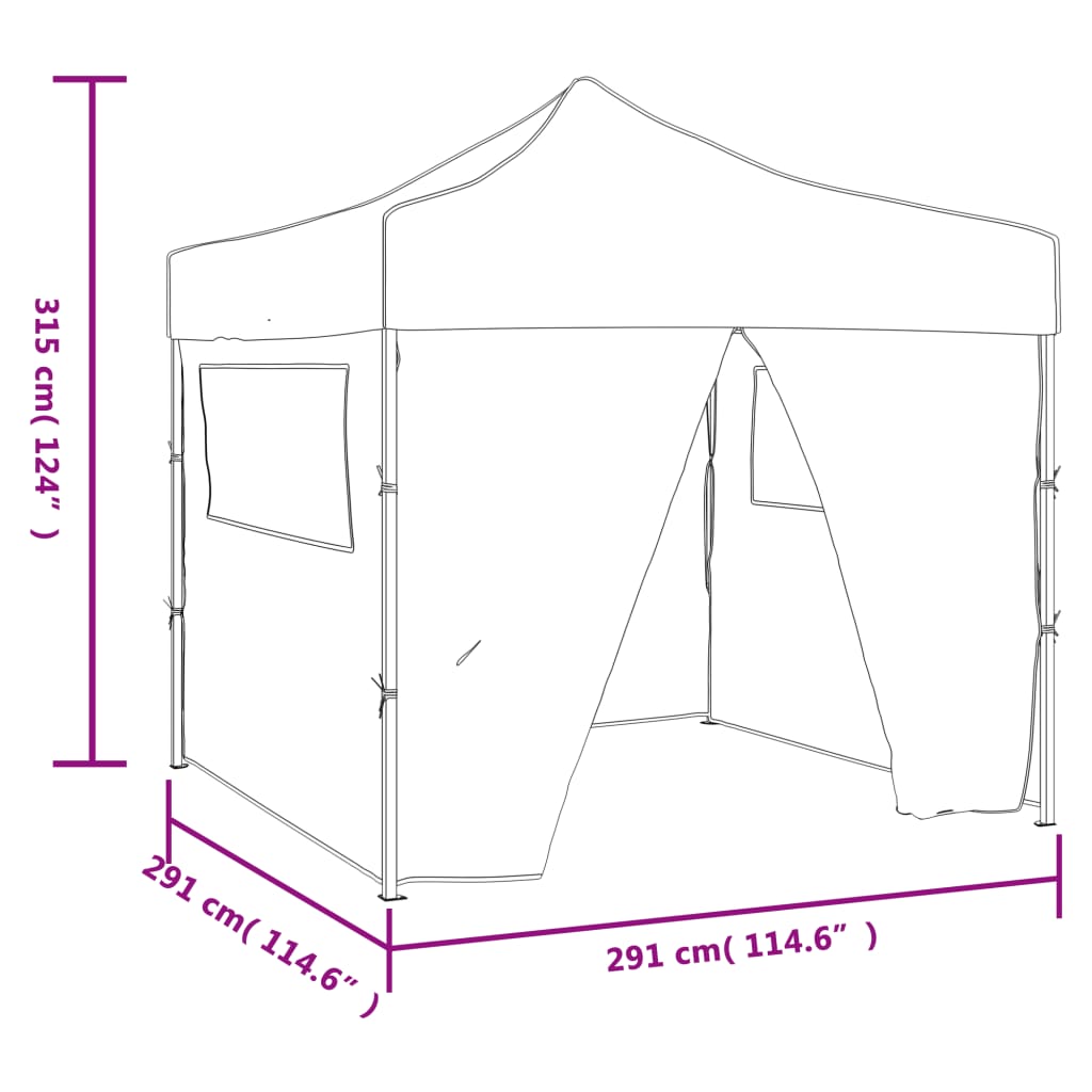 vidaXL Cream Foldable Tent 9.8'x9.8' with 4 Walls