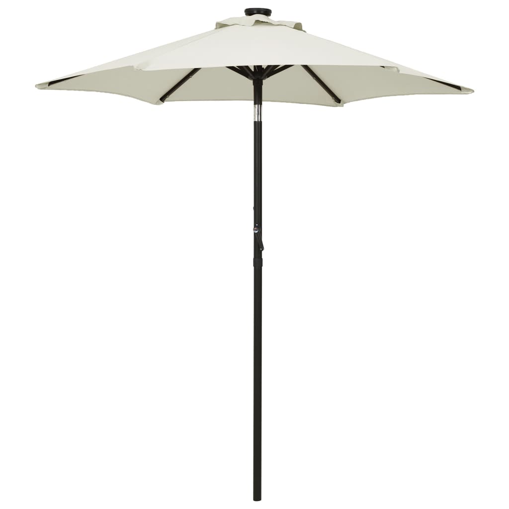 vidaXL Garden Parasol with LED Lights Sand 78.7"x83.1" Aluminum