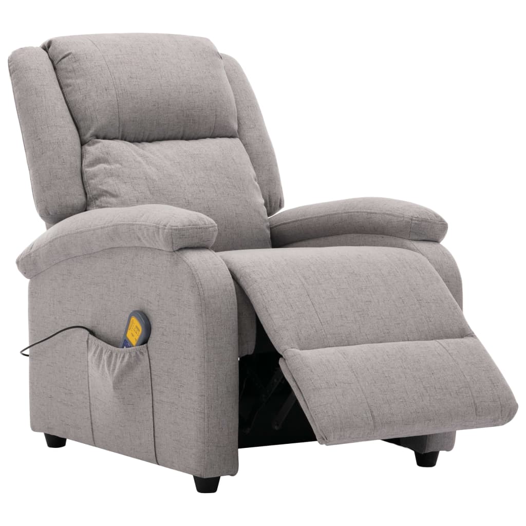 vidaXL Massage Chair Light Gray Fabric