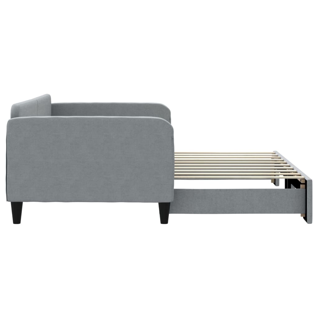 vidaXL Daybed with Trundle without Mattress Light Gray 39.4"x74.8"