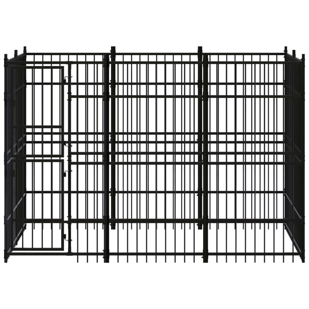 vidaXL Outdoor Dog Kennel Steel 59.5 ft²