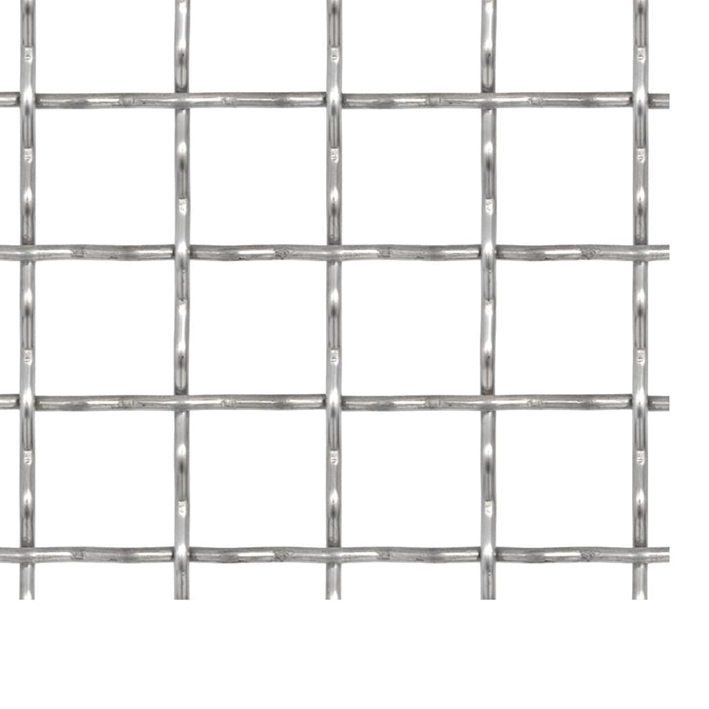 vidaXL Crimped Garden Wire Fence Stainless Steel 19.7"x19.7" 0.8"x0.8"x0.1"