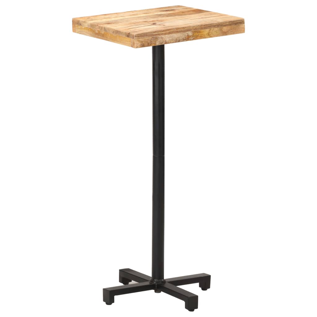 vidaXL Bar Table Square 19.7"x19.7"x43.3" Rough Mango Wood