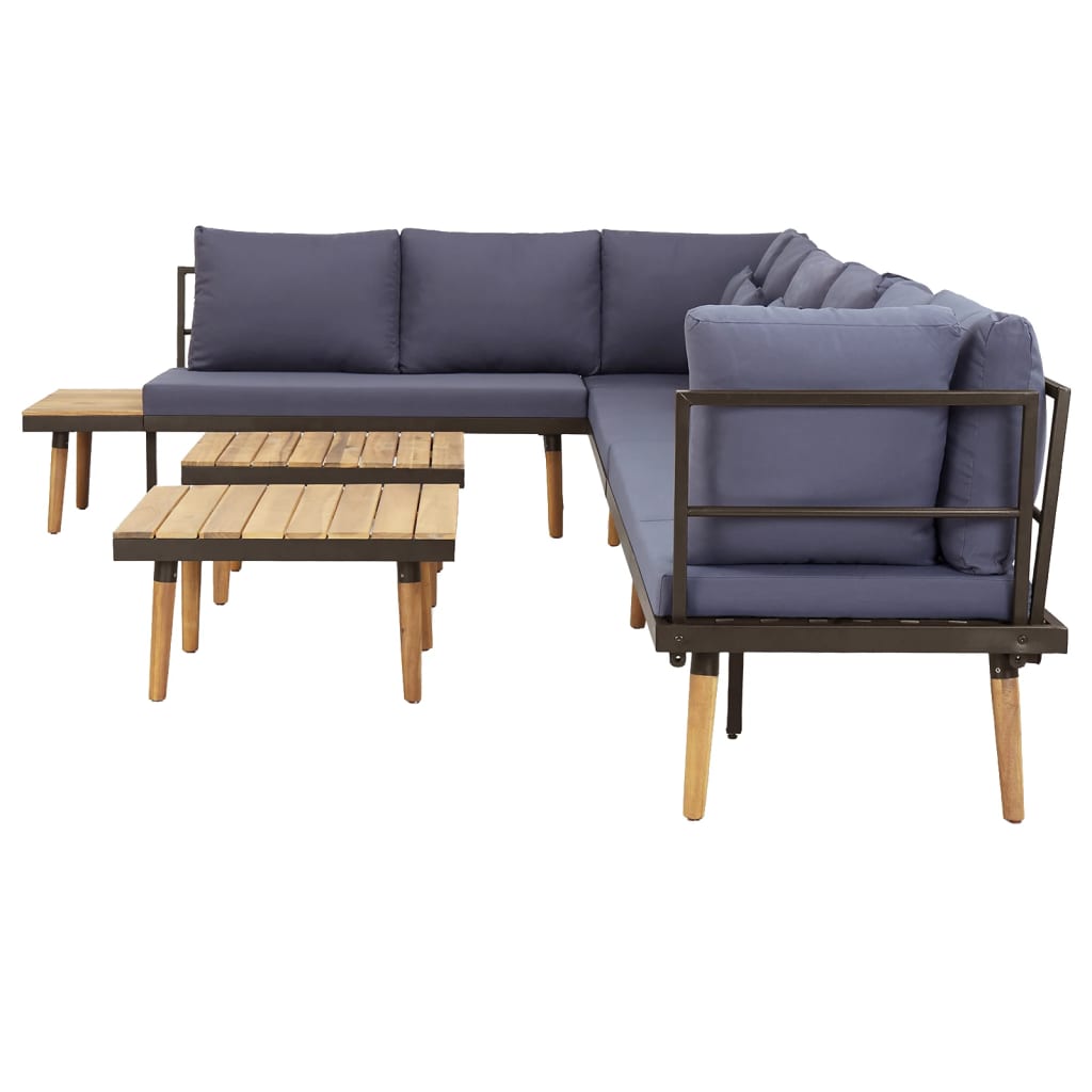 vidaXL 8-Seater Patio Lounge Set with Cushions Solid Acacia Wood