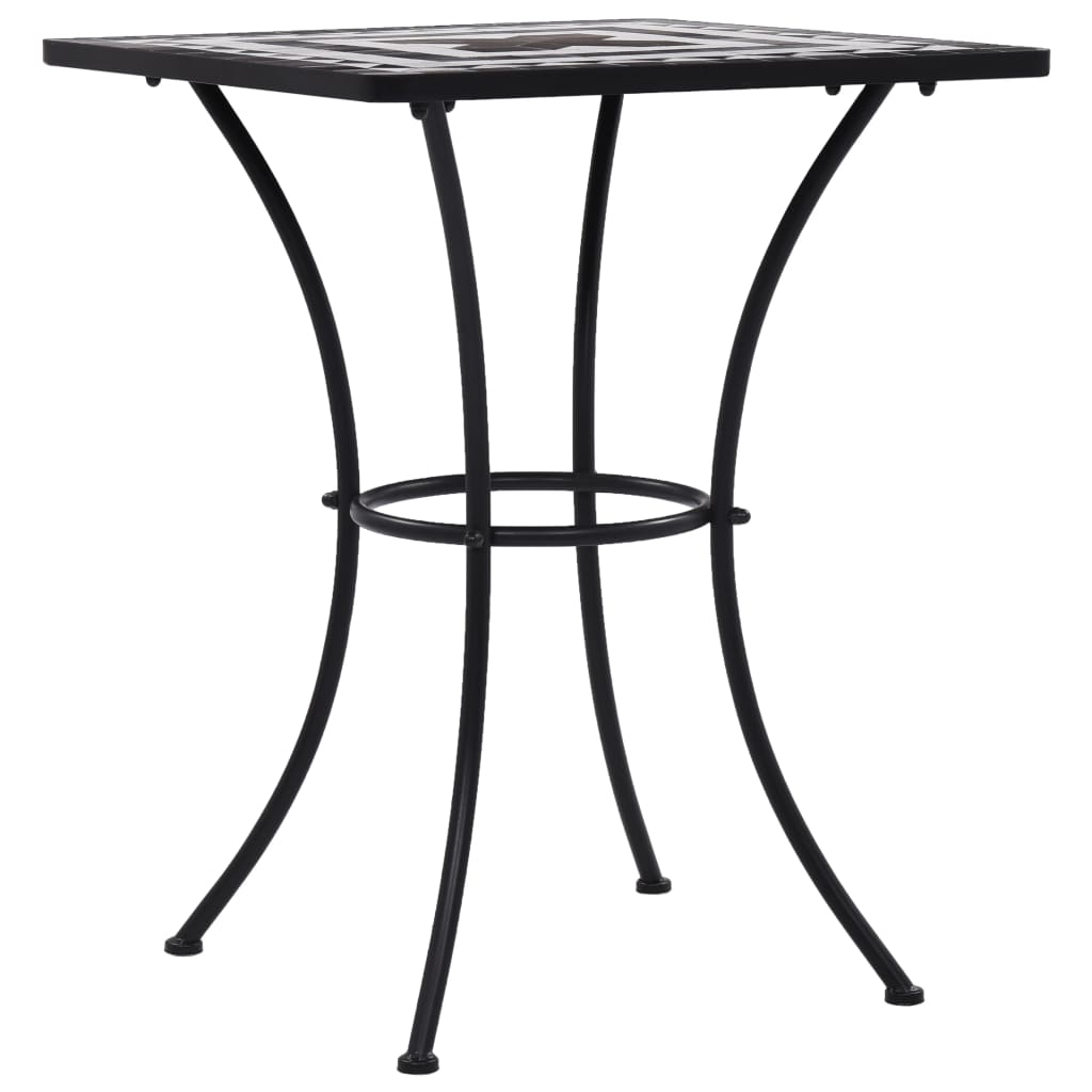 vidaXL Mosaic Bistro Table Black and White 23.6" Ceramic