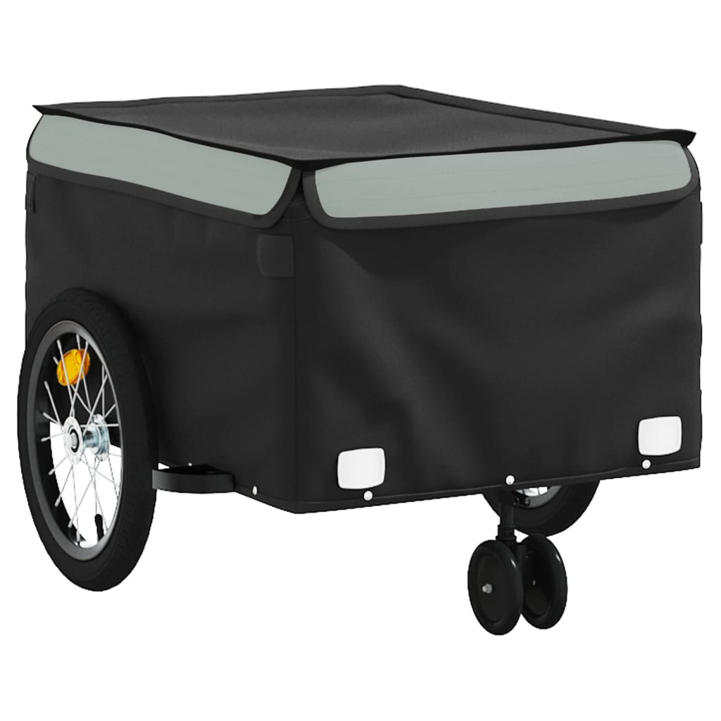 vidaXL Bike Trailer Black and Gray 99.2 lb Iron