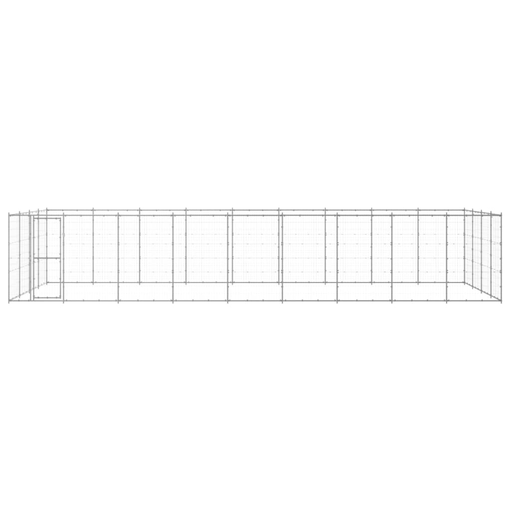 vidaXL Outdoor Dog Kennel Galvanized Steel 468.9 ft²