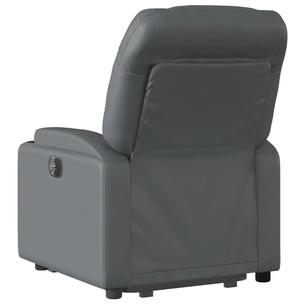 vidaXL Electric Stand up Massage Recliner Chair Gray Faux Leather