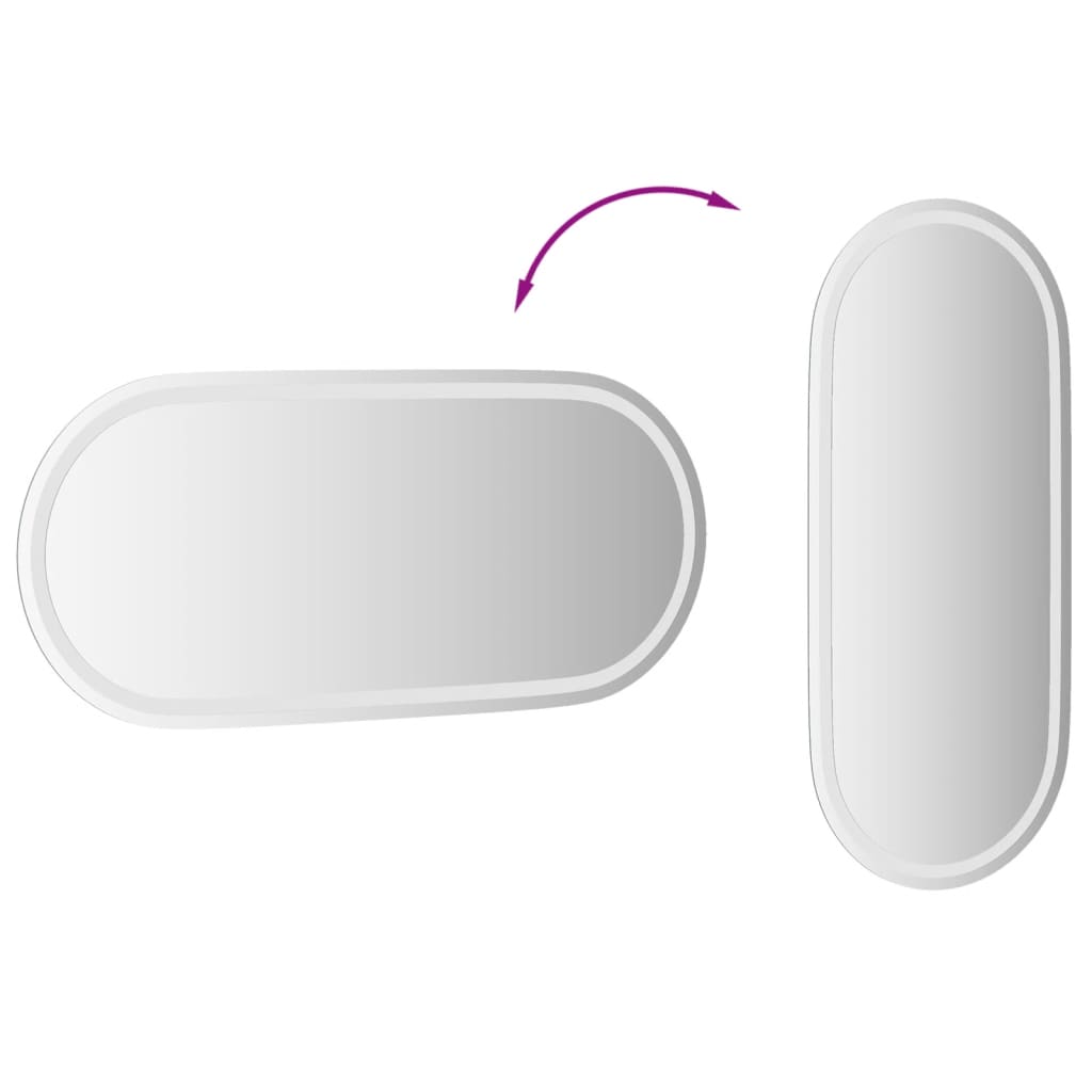 vidaXL LED Bathroom Mirror 39.4"x17.7" Oval