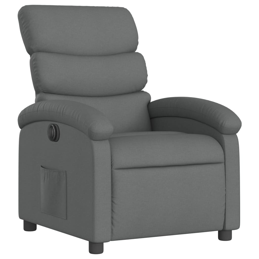 vidaXL Electric Recliner Chair Dark Gray Fabric