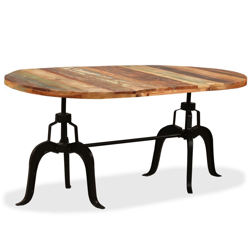 vidaXL Dining Table Solid Reclaimed Wood and Steel 70.9"