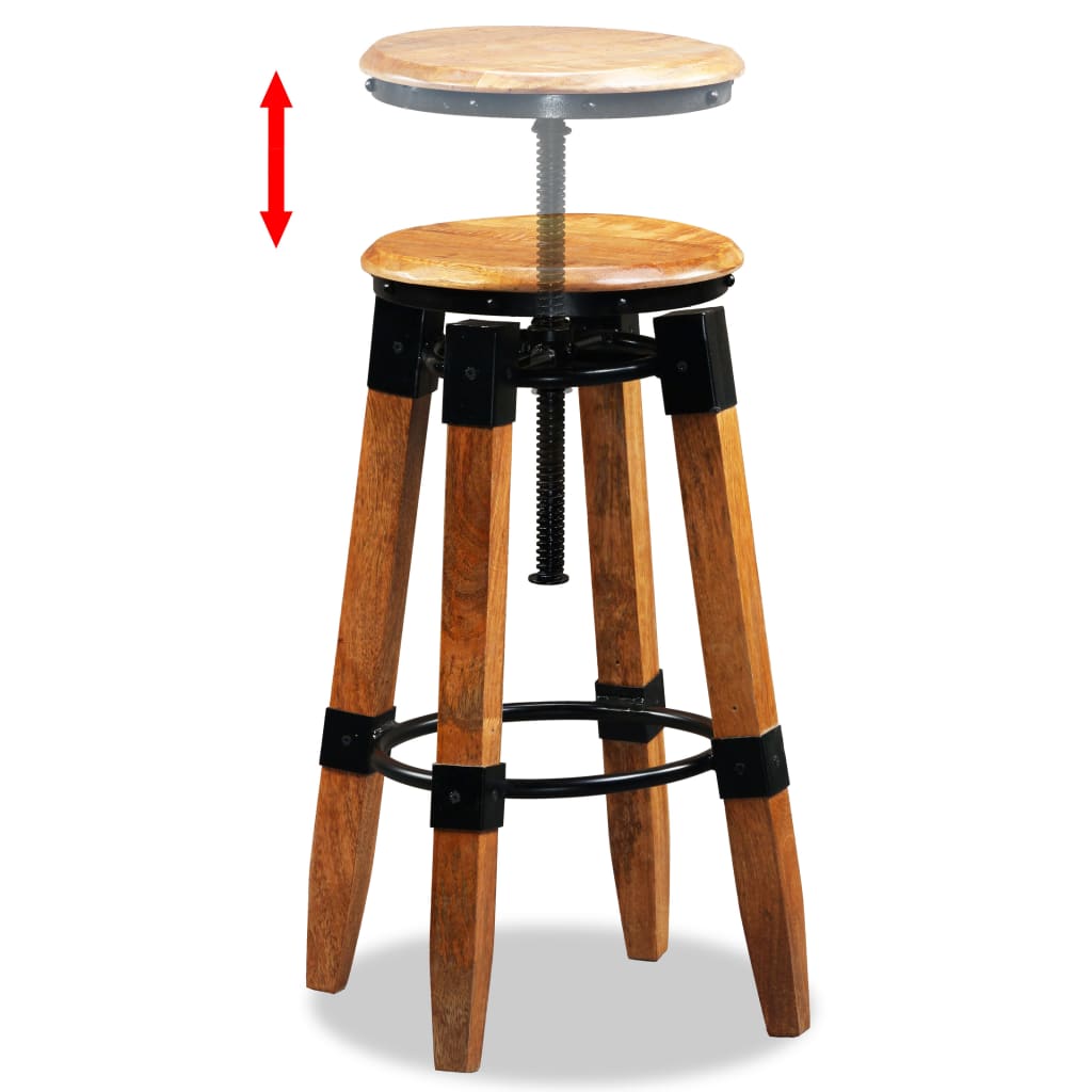 vidaXL Bar Stools 2 pcs Solid Mango Wood