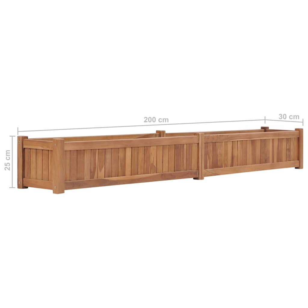 vidaXL Raised Bed 78.7"x11.8"x9.8" Solid Wood Teak