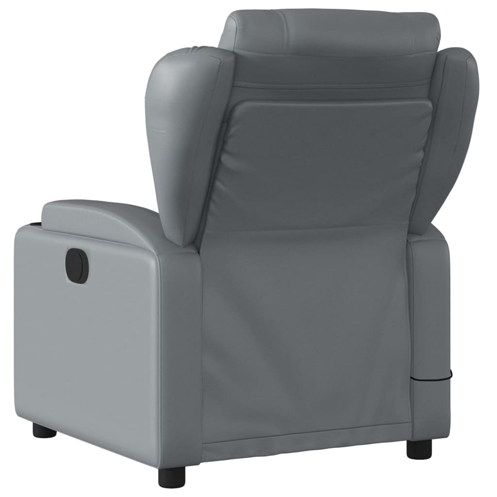 vidaXL Massage Recliner Chair Gray Faux Leather