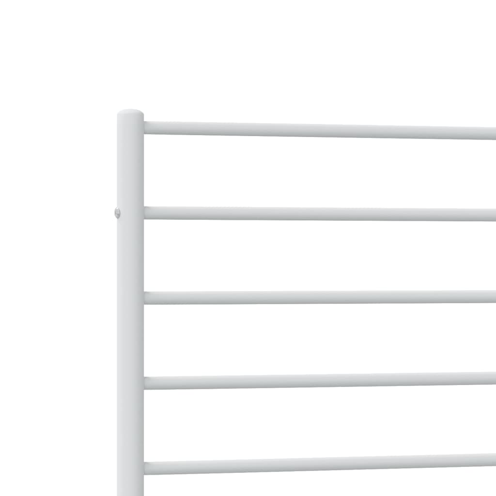 vidaXL Metal Bed Frame without Mattress with Footboard White 39.4"x78.7"