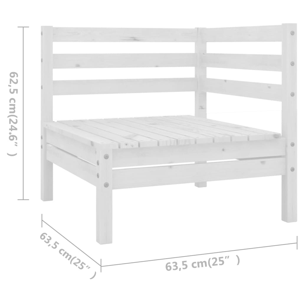 vidaXL 8 Piece Patio Lounge Set Solid Pinewood White