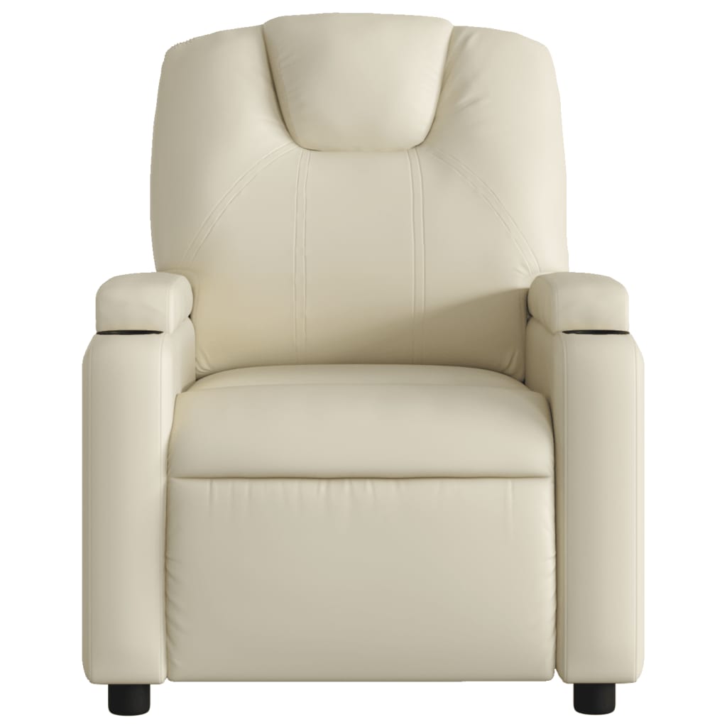 vidaXL Electric Recliner Chair Cream Faux Leather