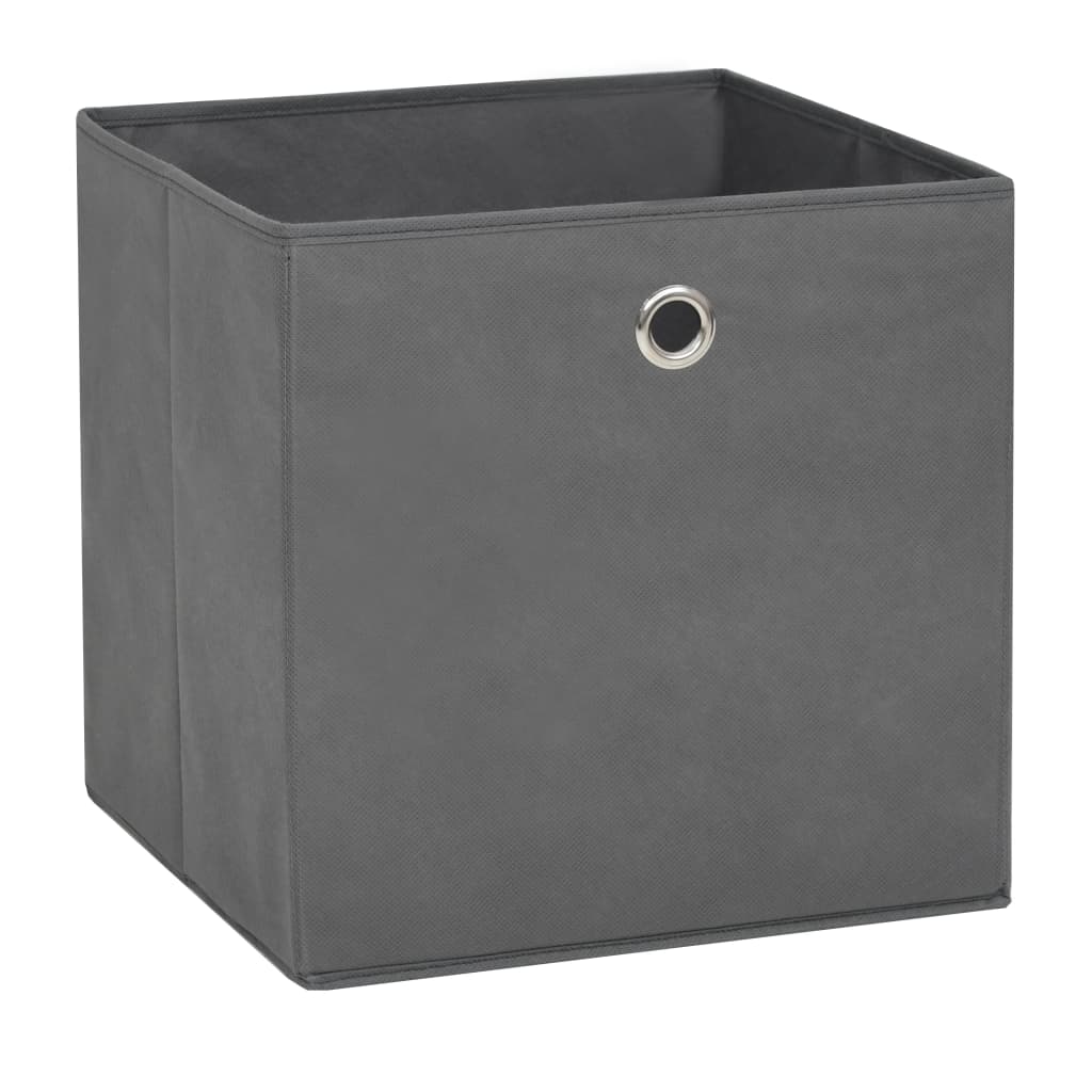 vidaXL Storage Boxes 4 pcs Non-woven Fabric 11"x11"x11" Gray