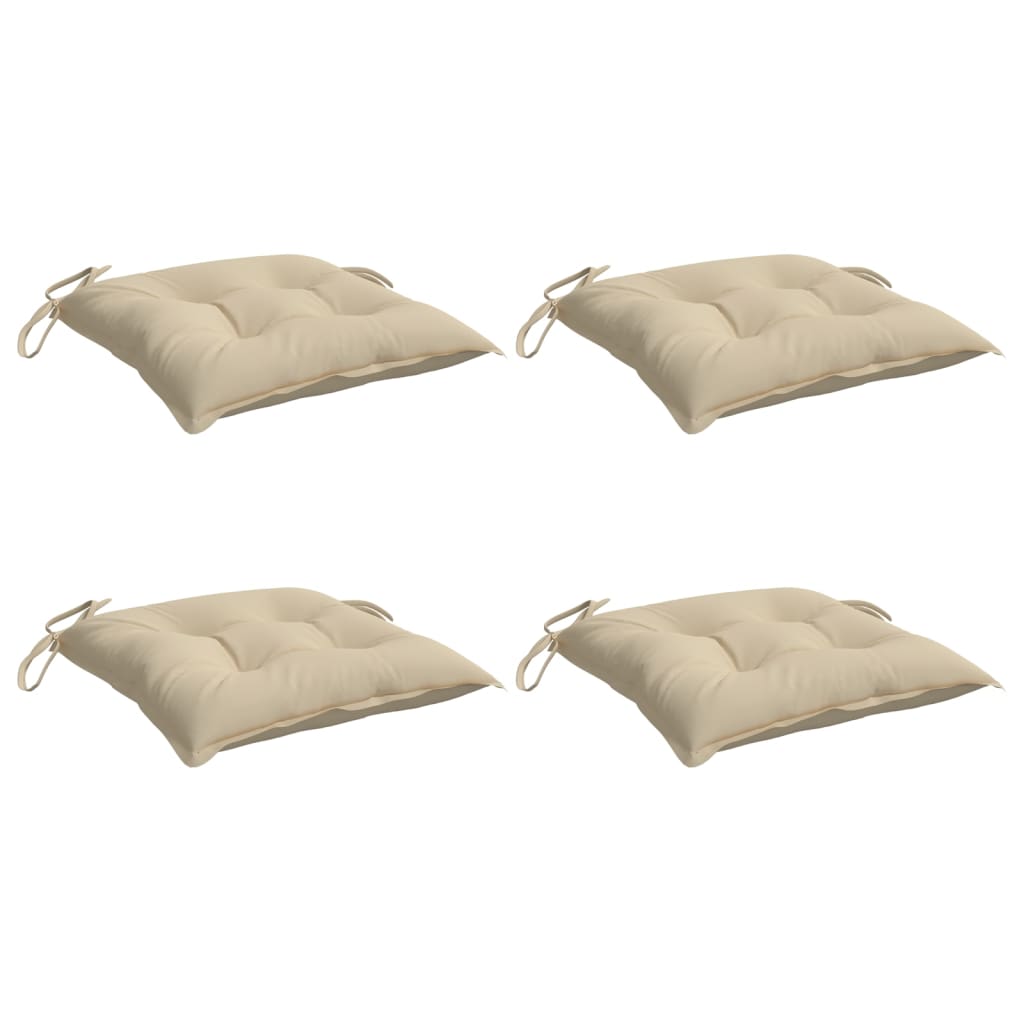 vidaXL Chair Cushions 4 pcs Beige 19.7"x19.7"x2.8" Oxford Fabric