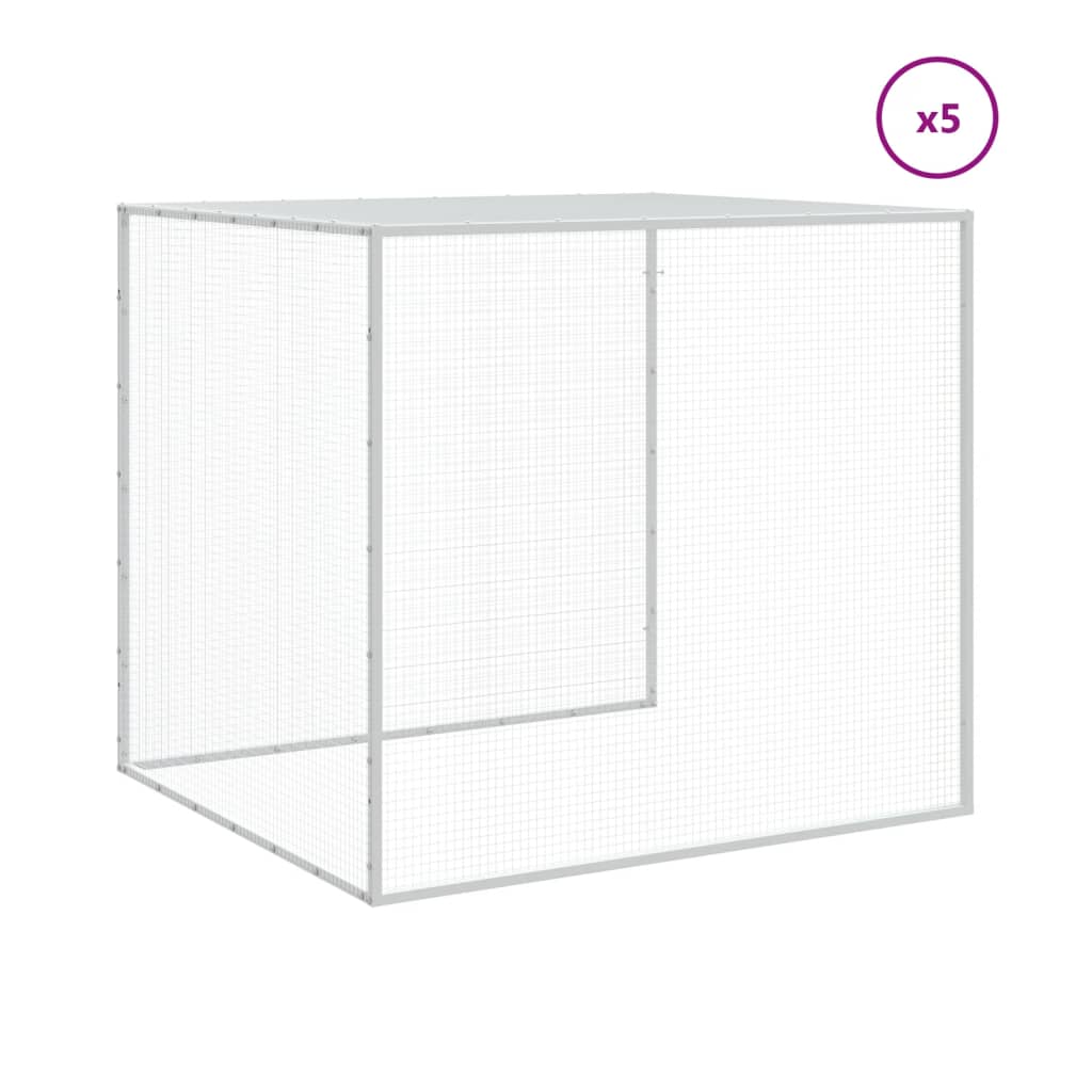 vidaXL Chicken Cage with Roof Anthracite 237.4"x38.6"x35.4" Galvanized Steel