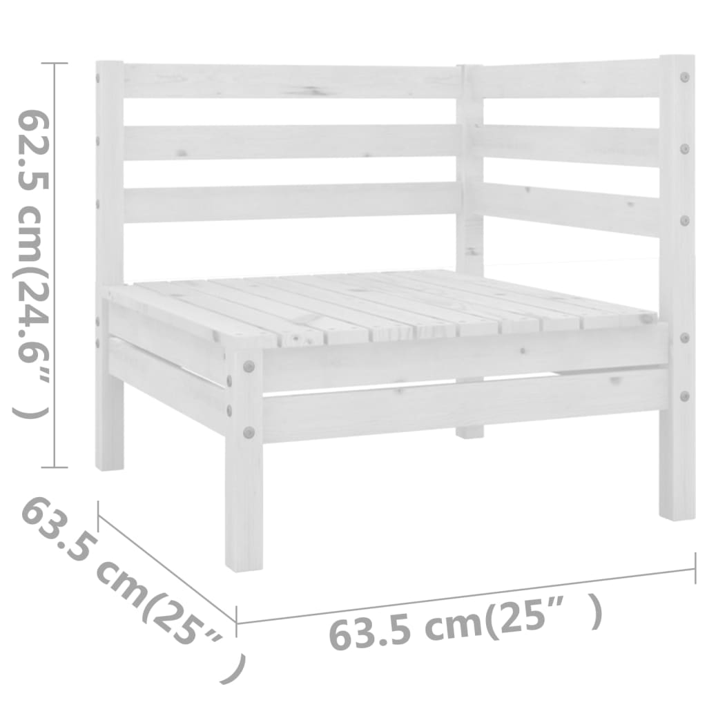 vidaXL 5 Piece Patio Lounge Set Solid Pinewood White