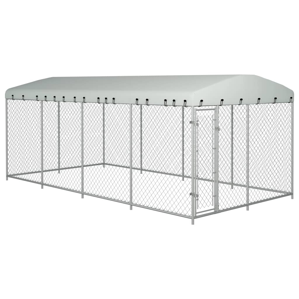 vidaXL Outdoor Dog Kennel with Roof 24.9'x12.5'x7.5'