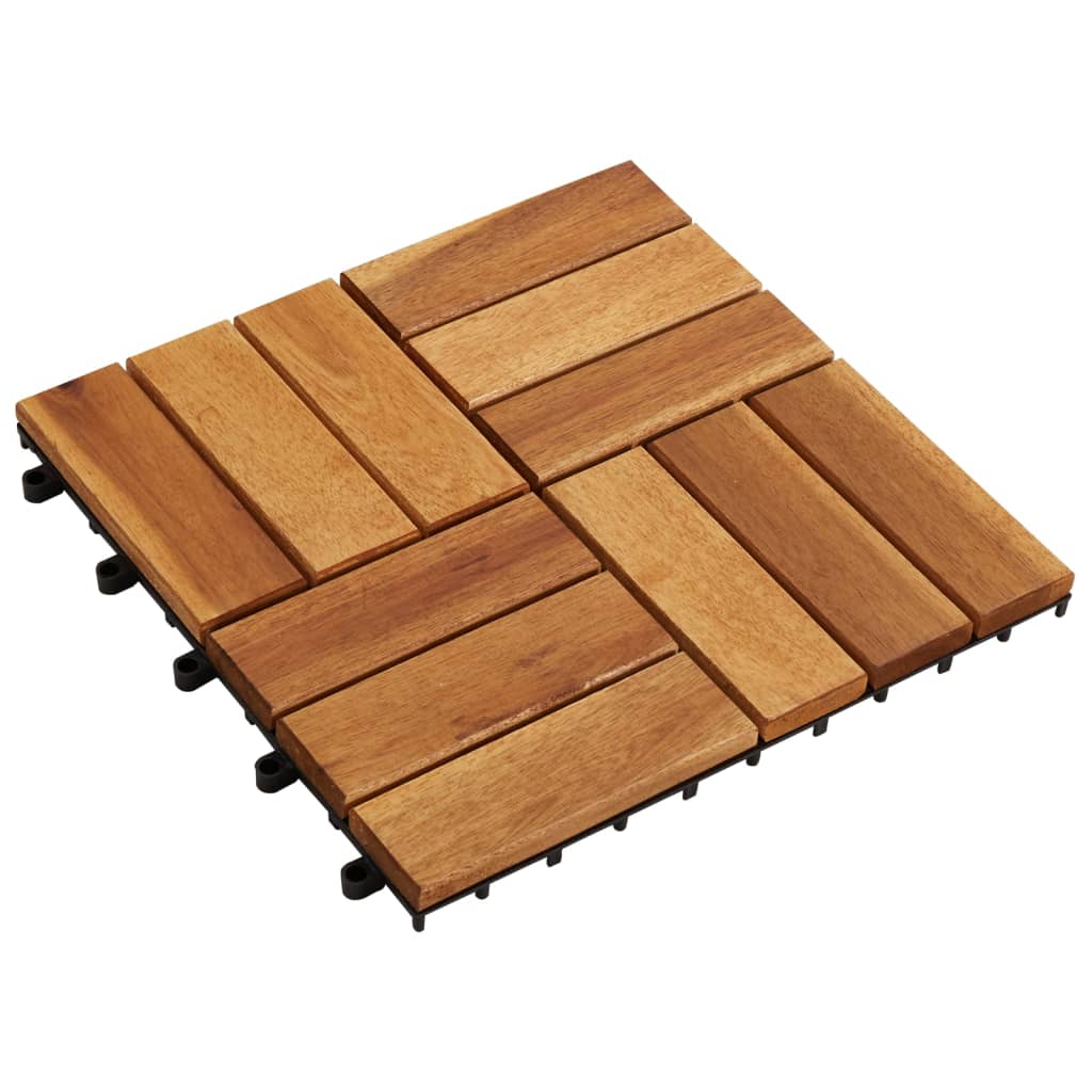 vidaXL 10 pcs Acacia Decking Tiles 11.8"x11.8"