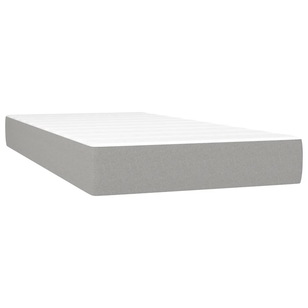 vidaXL Pocket Spring Bed Mattress Light Gray 39.4"x74.8"x7.9" Twin Fabric