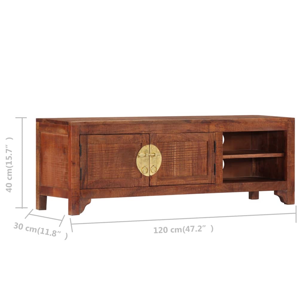 vidaXL TV Stand 47.2"x11.8"x15.7" Solid Wood Acacia