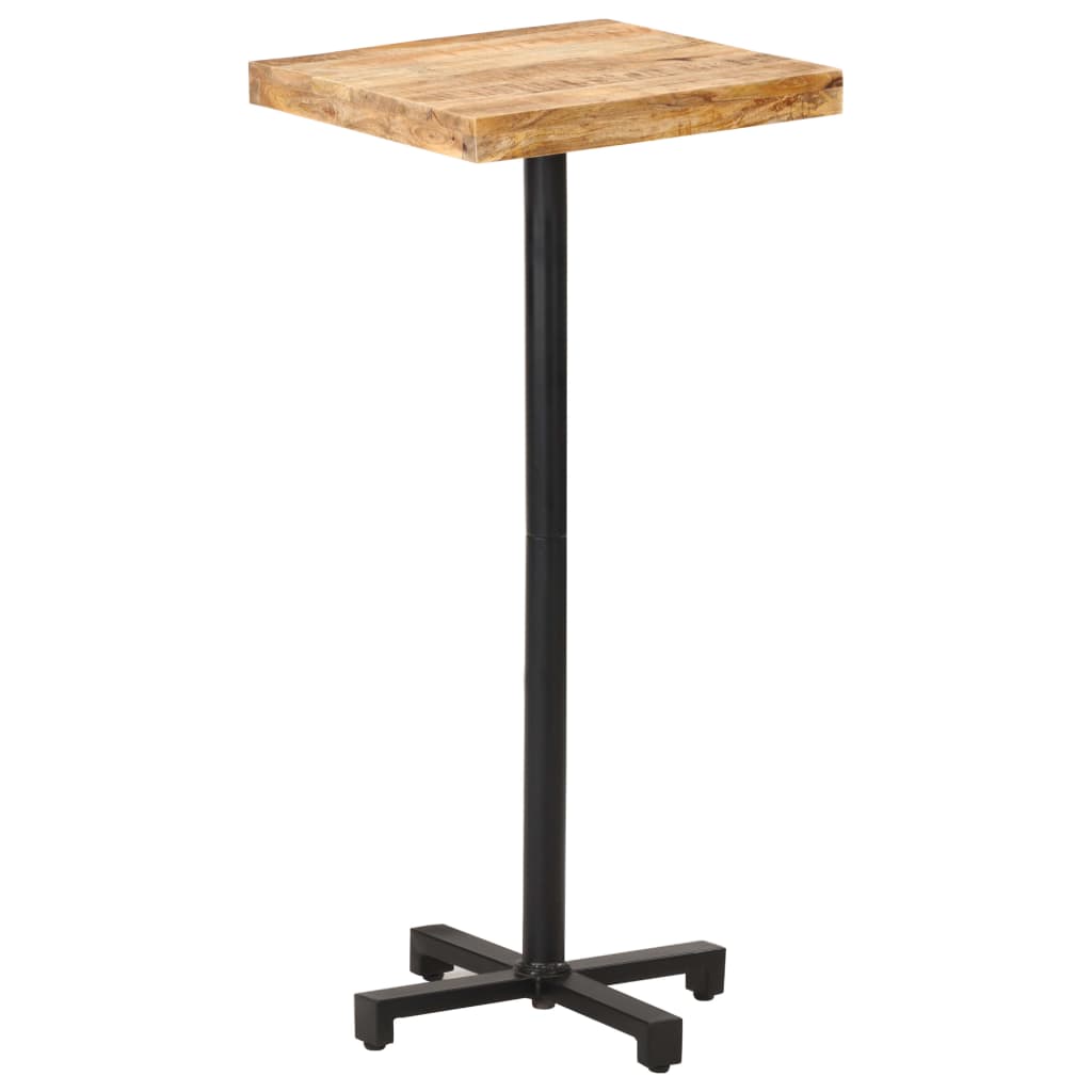 vidaXL Bar Table Square 19.7"x19.7"x43.3" Rough Mango Wood