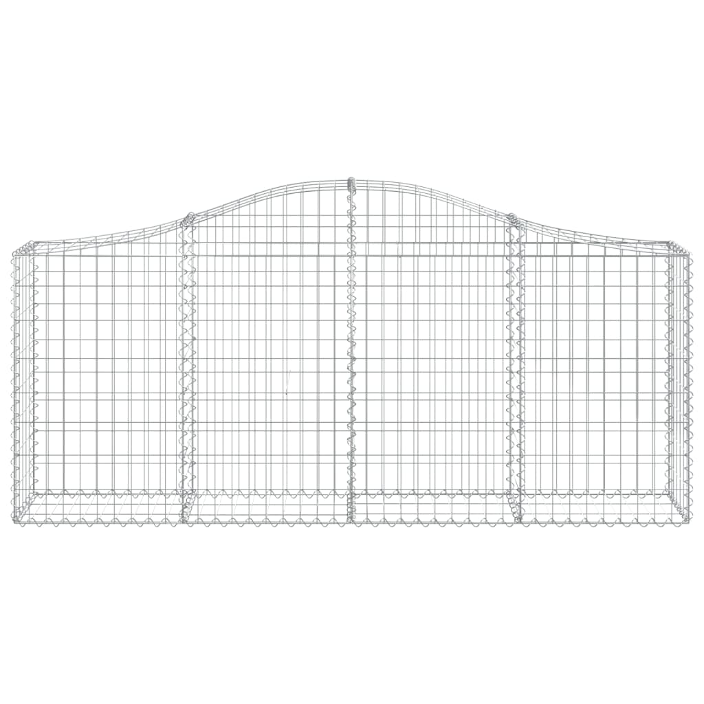 vidaXL Arched Gabion Baskets 2 pcs 78.7"x11.8"x31.5"/39.4" Galvanized Iron