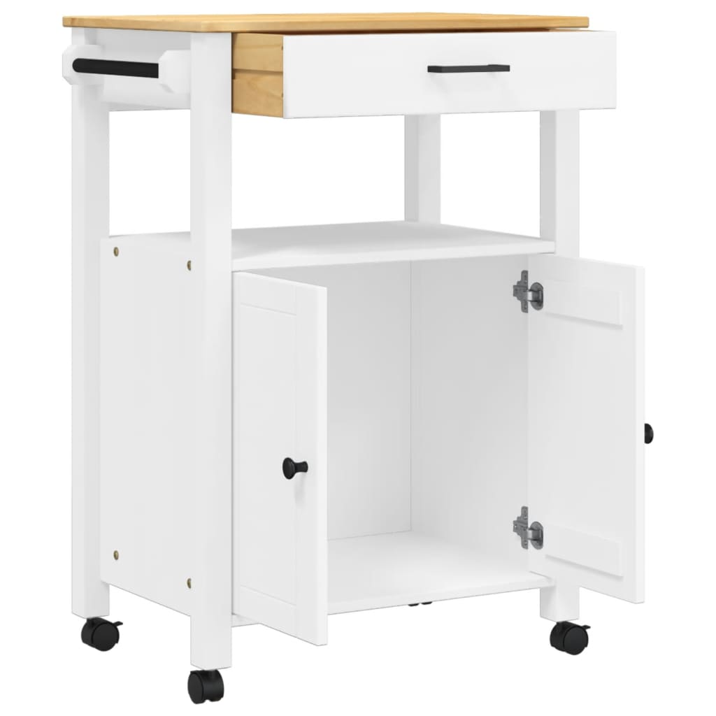 vidaXL Kitchen Trolley MONZA 23.6"x15.7"x35.4" Solid Wood Pine