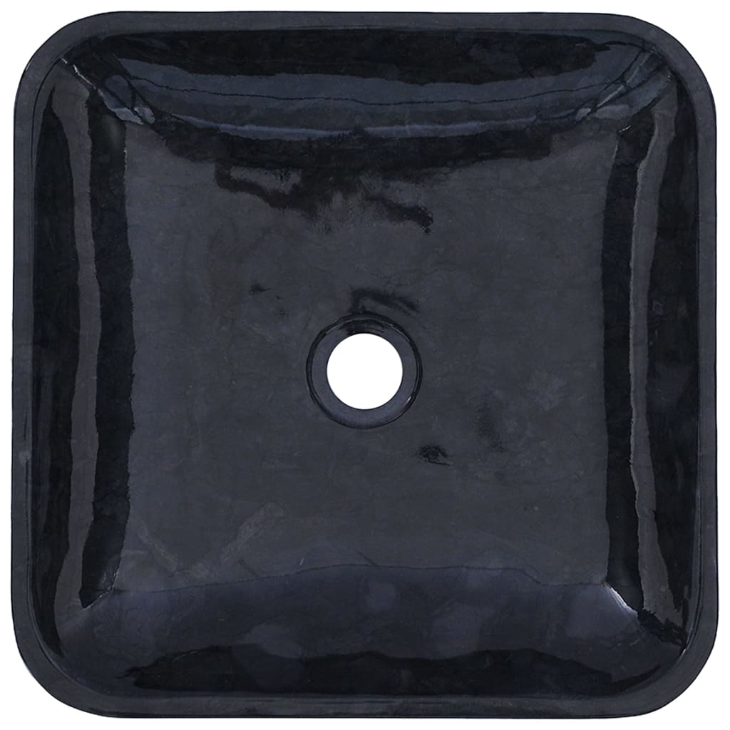 vidaXL Sink Black 15.7"x15.7"x3.9" Marble