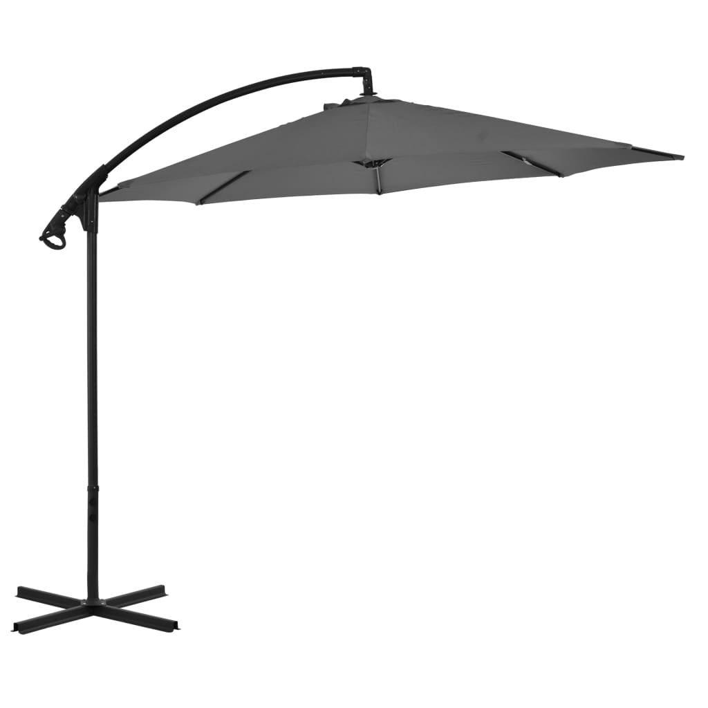 vidaXL Cantilever Garden Parasol with Steel Pole 118.1" Anthracite