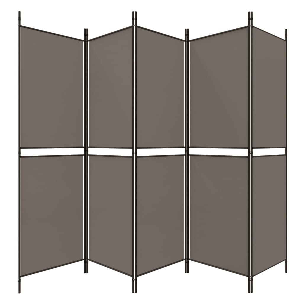 vidaXL 5-Panel Room Divider Anthracite 98.4"x86.6" Fabric