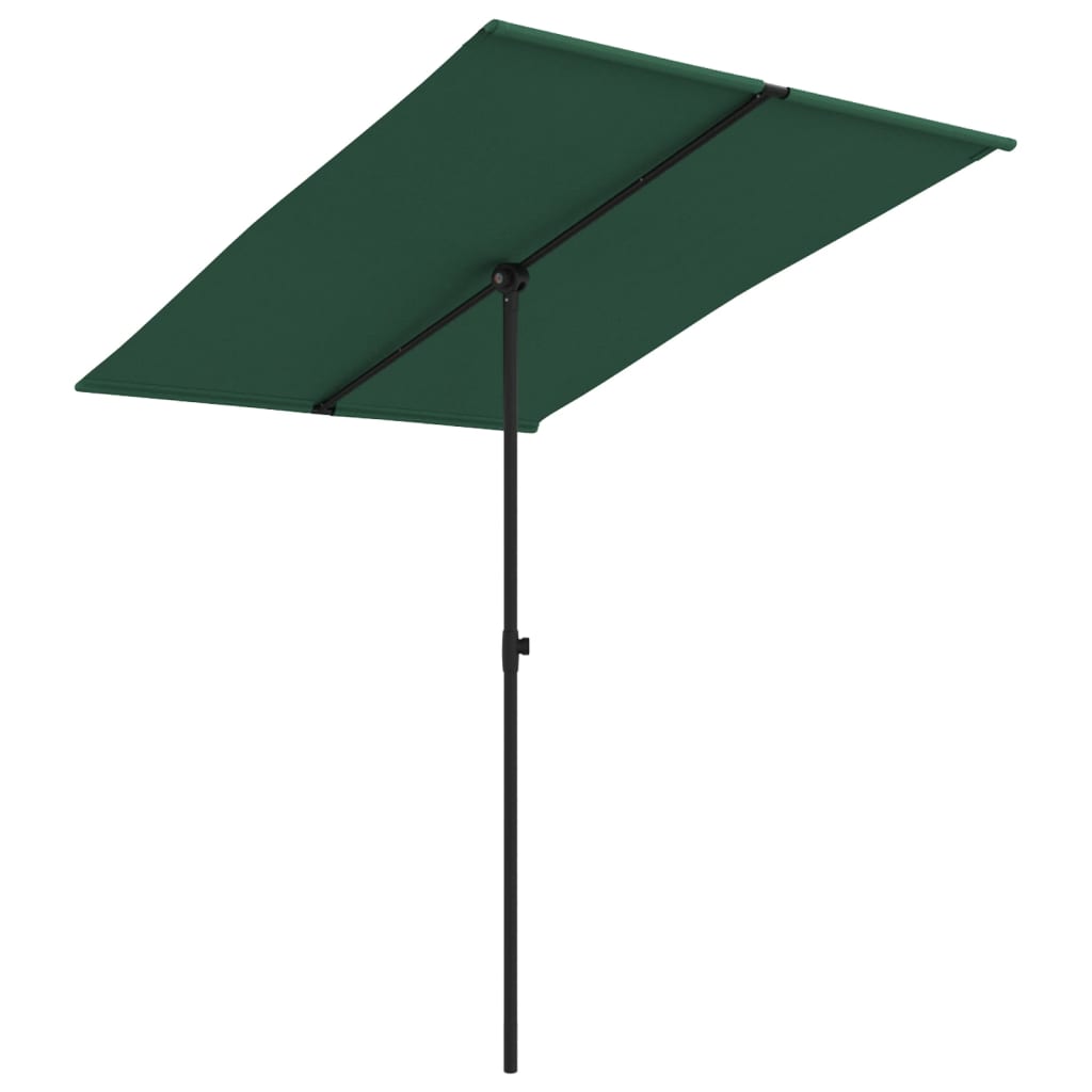 vidaXL Garden Parasol with Aluminum Pole 6.6'x4.9' Green