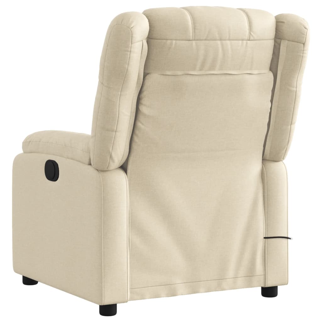 vidaXL Massage Recliner Chair Cream Fabric