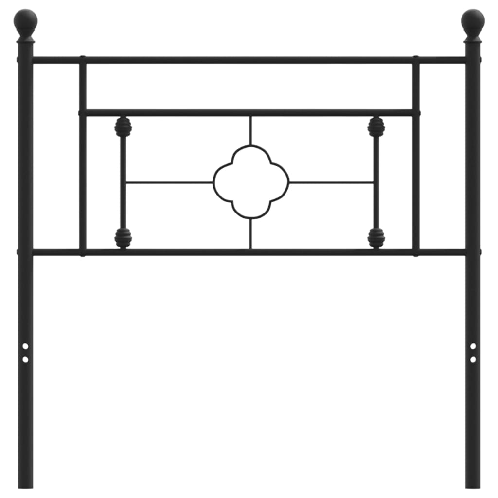 vidaXL Metal Headboard Black 39.4"