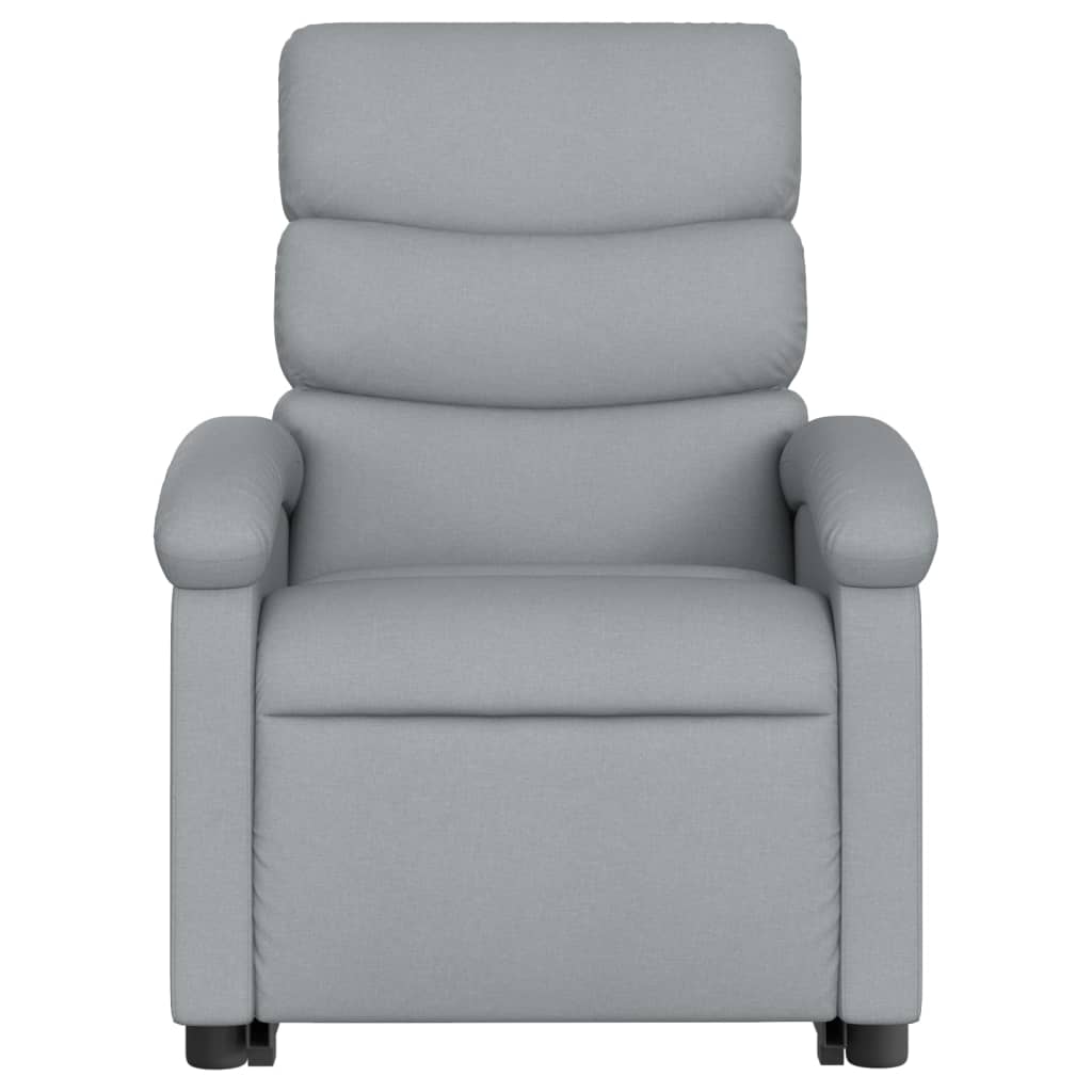 vidaXL Electric Stand up Massage Recliner Chair Light Gray Fabric