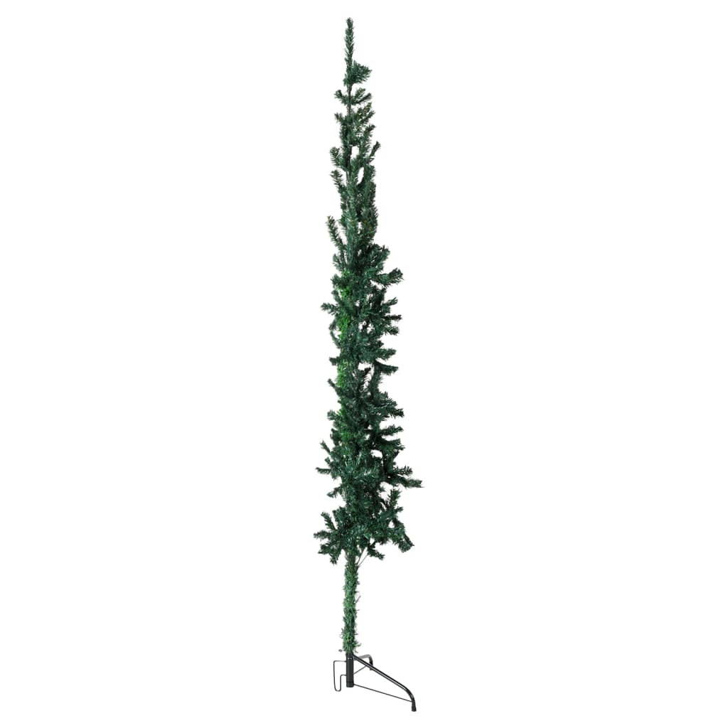 vidaXL Slim Artificial Half Christmas Tree with Stand Green 5 ft